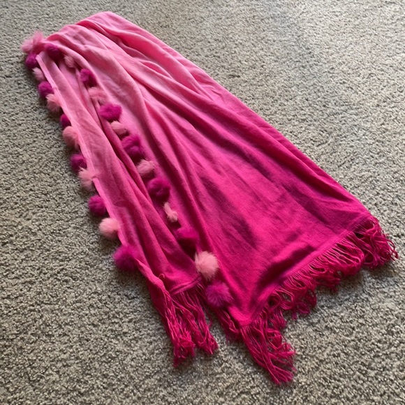 ✨Pink Pompom Scarf✨ - Picture 6 of 11